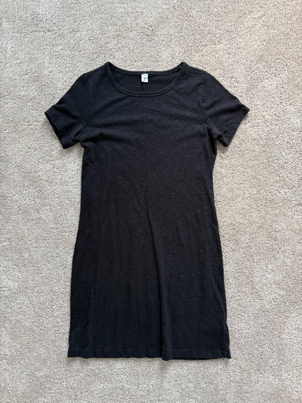 Old Navy Black Midi Dress Medium Tall | Short Sleeve Everyday Basic